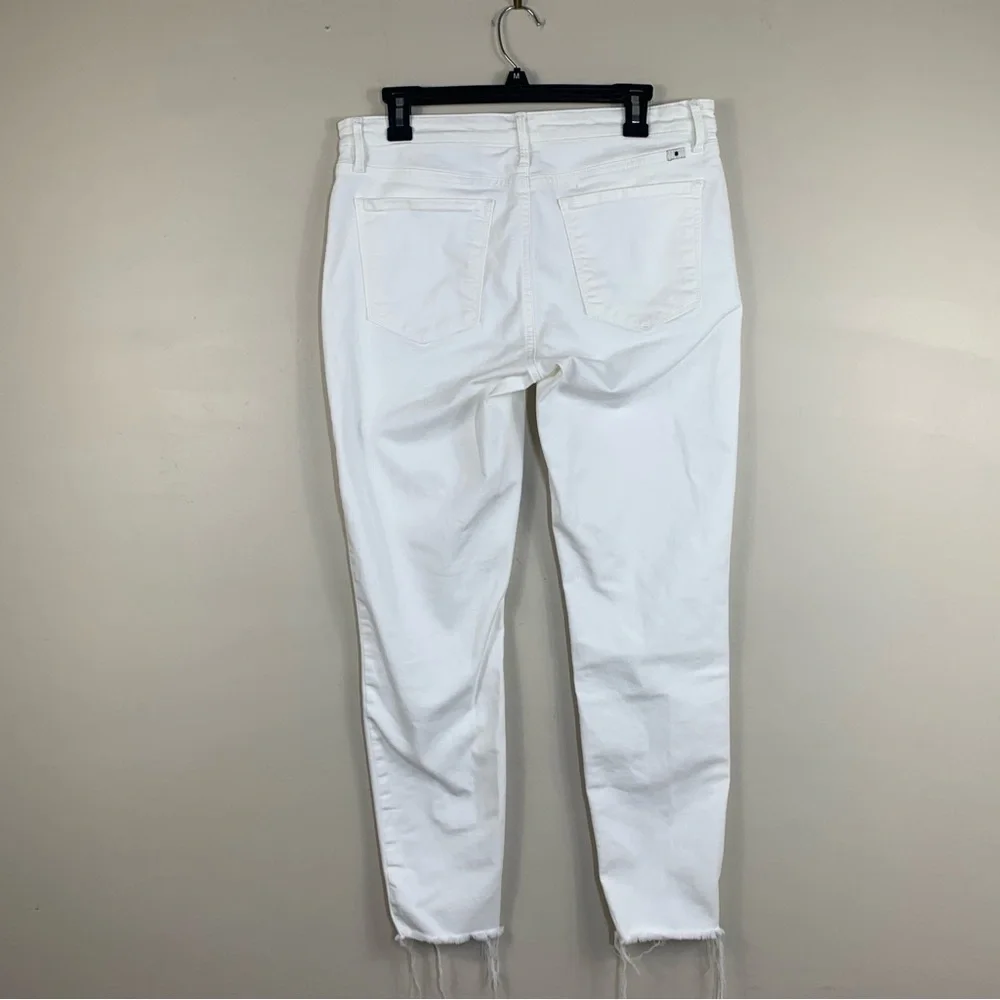 Lucky Brand White Ava Skinny Mid rise Denim Ankle Raw Hem  Jeans-Size 12/31 - Picture 5 of 15